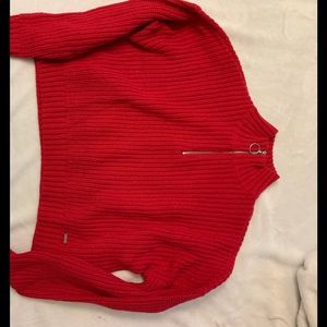 Squatter Zip Red Sweater